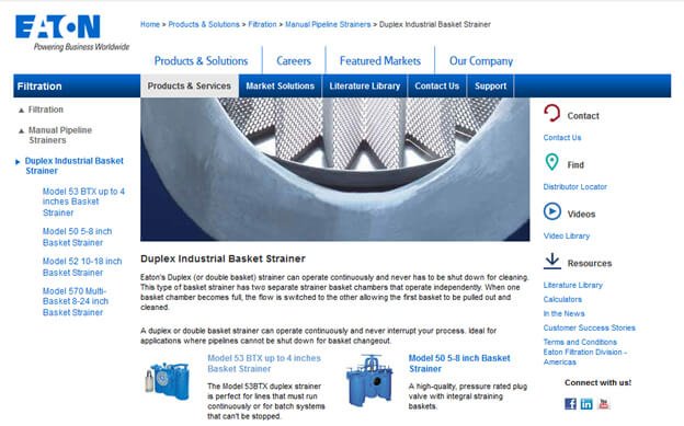 Eaton's official website