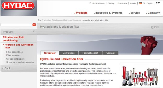 Hydac official website
